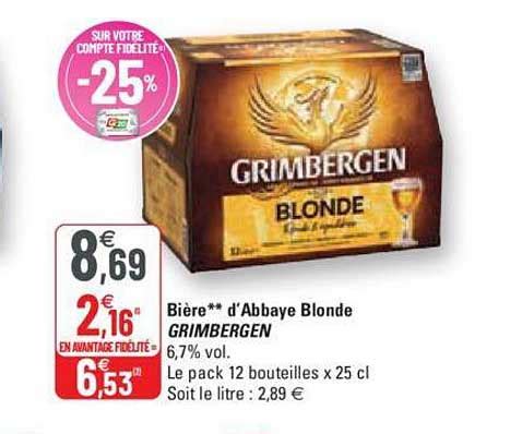 Offre Bière D abbaye Blonde Grimbergen chez G20