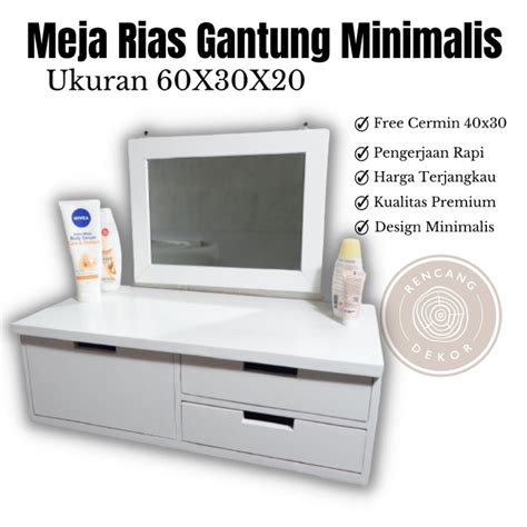 Jual Meja Rias Gantung Dinding Minimalis Meja Laci Dinding Serbaguna