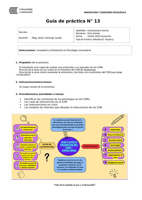 Gu A Guia Orientacion Gu A De Pr Ctica N Prop Sito De La