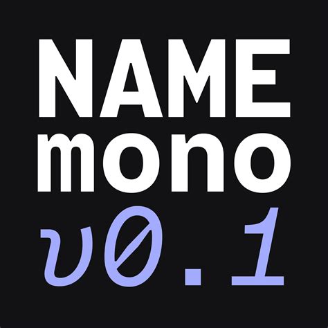 Just released: Name Mono, a monospace sibling of Name Sans : r/fonts