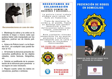 Proteccion Civil Cheste Prevencion De Robos Policia Local De Cheste