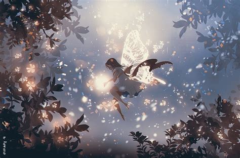 digital art, leaves, butterfly wings, dress, feet, HD Wallpaper | Rare ...