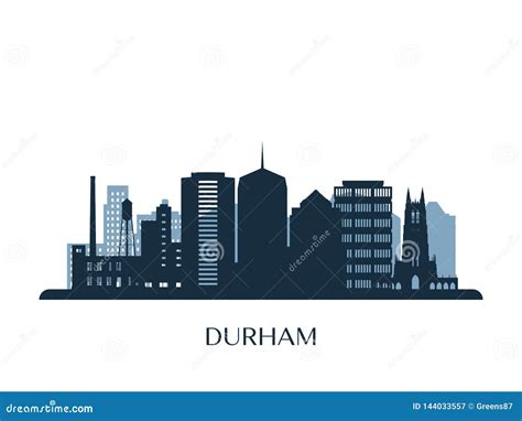 Durham Skyline, Monochrome Silhouette. Stock Vector - Illustration of ...