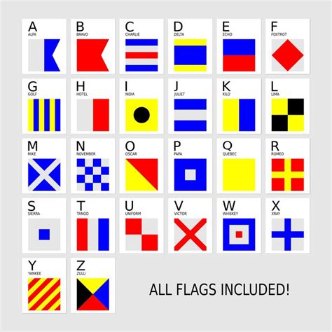 all flags included in the alphabet