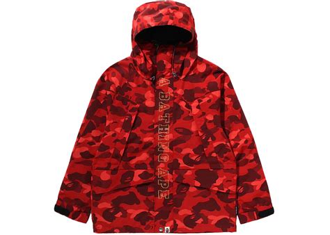 Bape Color Camo Snowboard Jacket Ss24 Red Mens Ss24 Us