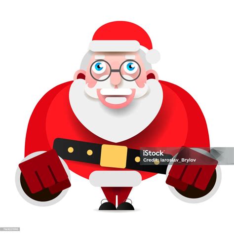 3d Realistic Santa Claus Cartoon Character Showing Merry Christmas Vector Stock Illustration