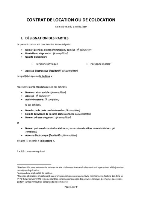 Contrat de location téléchargement gratuit documents PDF Word et Excel