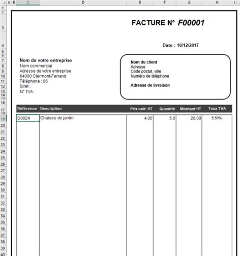 Modèle Facture Excel Gratuit à Télécharger Sans Inscription