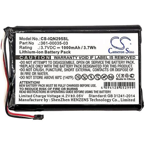 Cameron Sino 1000mah Battery For Garmin 361 00035 03 361 00035 07 Nuvi