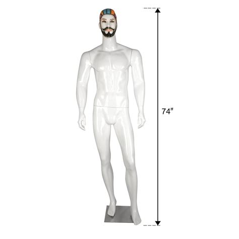 Standing White Makeup Fiberglass Foldable Male Mannequin For Garment