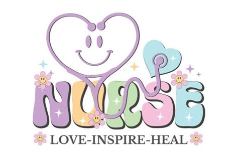 Retro Nurse Love Inspire Heal Svg Graphic By Dream Creation Creative