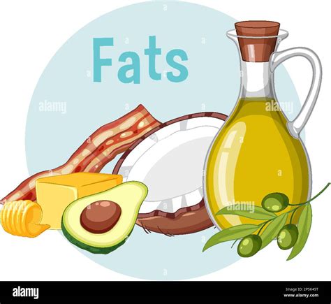 Variety Of Fat Foods Illustration Stock Vector Image Art Alamy