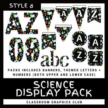 Science Classroom Display Pack (Style 8) by Classroom Graphics Club