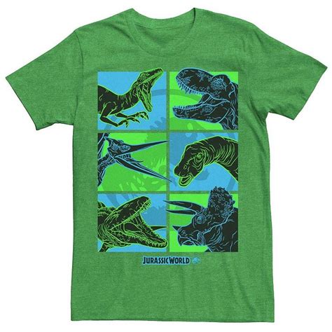 Mens Jurassic World Two Dino Faces Comic Pop Tee Jurassic World Jurassic Comics