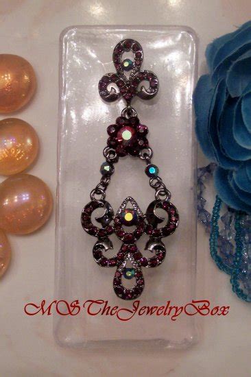 Purple Amethyst Crystal Chandelier Earrings Drop Dangle