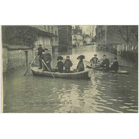 Carte Postale Ancienne Inondation Et Crue De Asnieres En