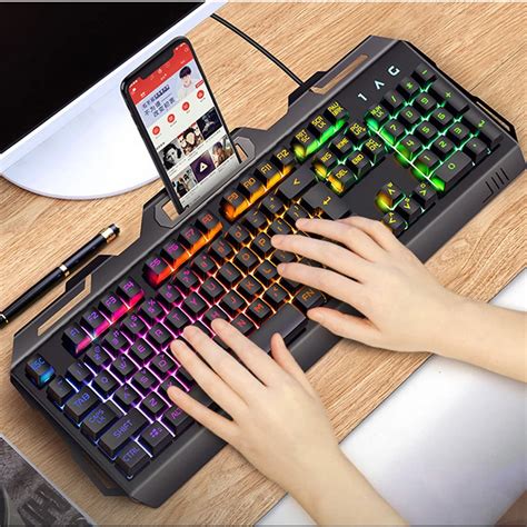 Espa Ol Teclado De Gaming Retroiluminado Con Cable Usb Sensaci N