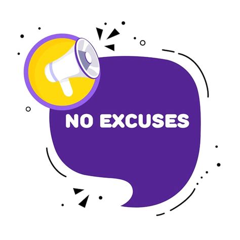 Premium Vector No Excuses Flat Color No Excuses Banner Vector