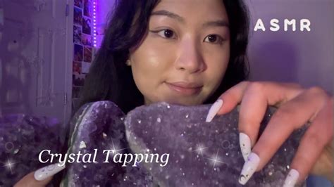 Asmr Taping On Quartz Crystals With Long Nails Soft Whispers Lots Of Tingles Youtube