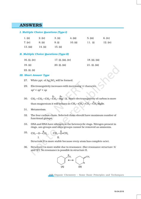 Ncert Exemplar Book For Class 11 Chemistry Chapter 12 Organic