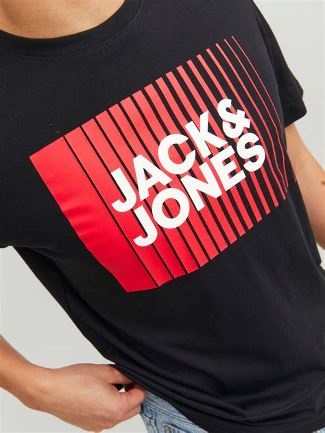 Standard Fit O Neck T Shirt Black Jack And Jones®