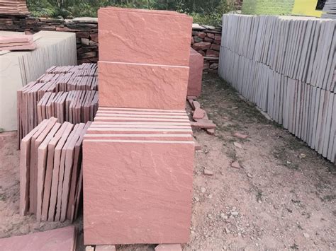 Matte 33mm Red Square Sandstone Tile For Flooring At Rs 24 Sq Ft In