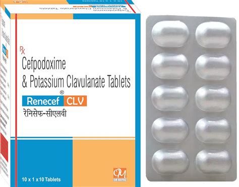 Cefpodoxime Mg Potassium Clavulanate Mg Tablet Renecef Clv At Rs