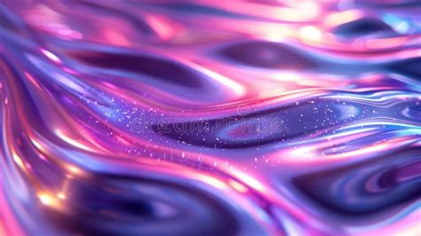 Iridescent Metallic Fluid Ripples Abstract UV Holographic Texture