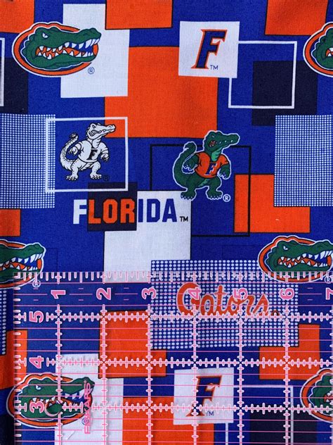 University Of Florida Gators Print 100 Cotton Fabric Fast Etsy