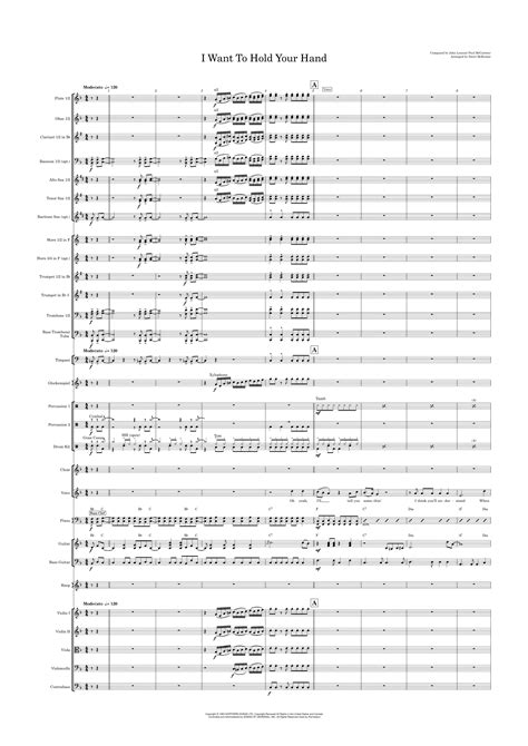 I Want To Hold Your Hand Sheet Music The Beatles Full Orchestra