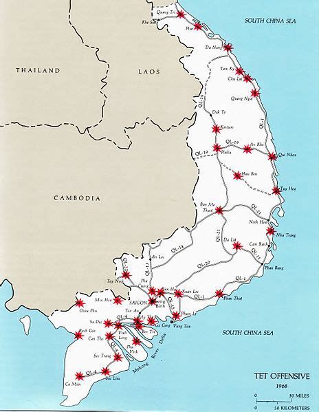 Map Of The Tet Offensive Vietnam War Photos South Vietnam Vietnam