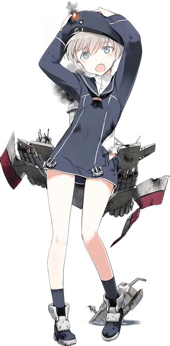 艦これ中破絵bot On Twitter ドイツ生まれの駆逐艦、その本格的な大型駆逐艦の一番艦だよ。 高温高圧缶や機関部のシフト配置など