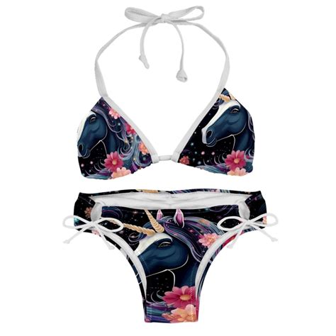 Starry Unicorn Swimming Suit Bikini Set Bikinis Detachable Sponge