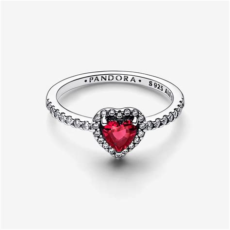 Elevated Red Heart Ring | Sterling silver | Pandora Canada