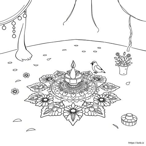 simple painting rangoli with colours 10