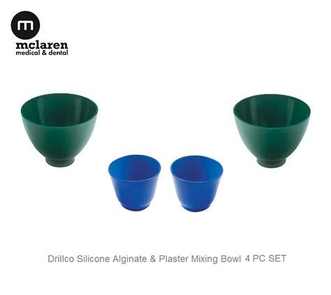 Drillco Silicone Alginate And Plaster Mixing Bowl 4 Pc Set