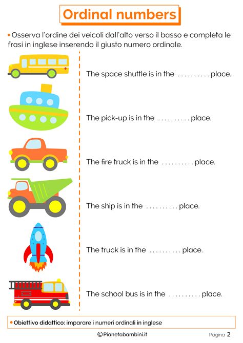 I Numeri Ordinali In Inglese Schede Per La Scuola Primaria