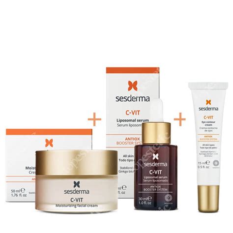 Sesderma C-VIT Moisturizing Facial Cream, Serum, Eye Contour Cream ...