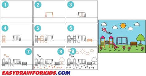 How To Draw A Park - 10 Steps (With Pictures)