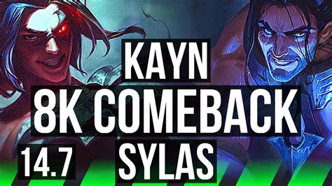 Kayn Vs Sylas Jgl 8k Comeback 10 Solo Kills 70 Winrate 52k Dmg