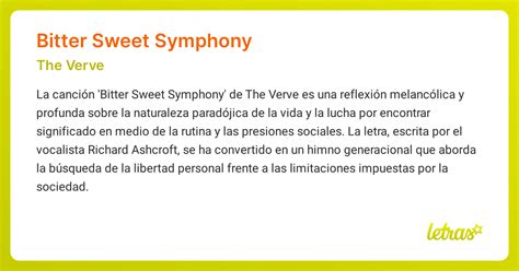 Significado De La Canción Bitter Sweet Symphony The Verve Letrascom