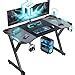 Amazon Hldirect Inch Gaming Desk With Led Lights Ergonomic