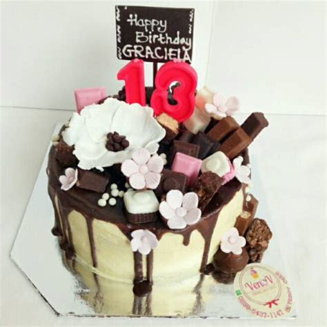 Kue Tart Malang Ultah Ulang Tahun Choco Drip Birthday Cake Shopee