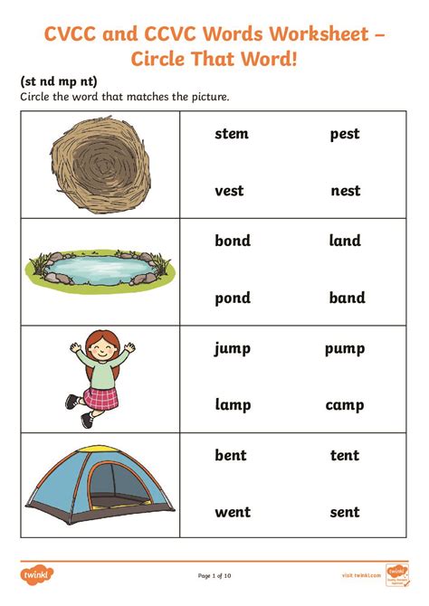 Cvcc And Ccvc Words Cut And Paste Worksheets State Fonts Top Teacher