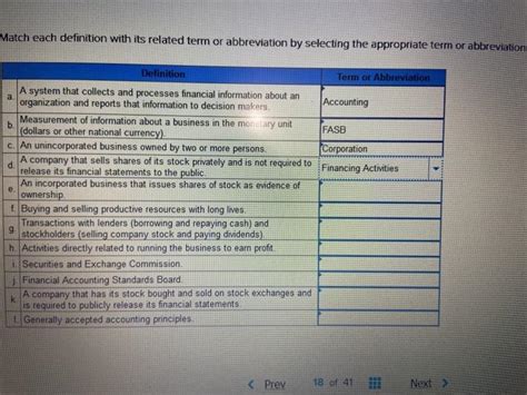 Solved Match Each Definition With Its Related Term Or Chegg