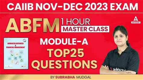 Caiib Nov Dec Exam Abfm Module A Hour Master Class Top