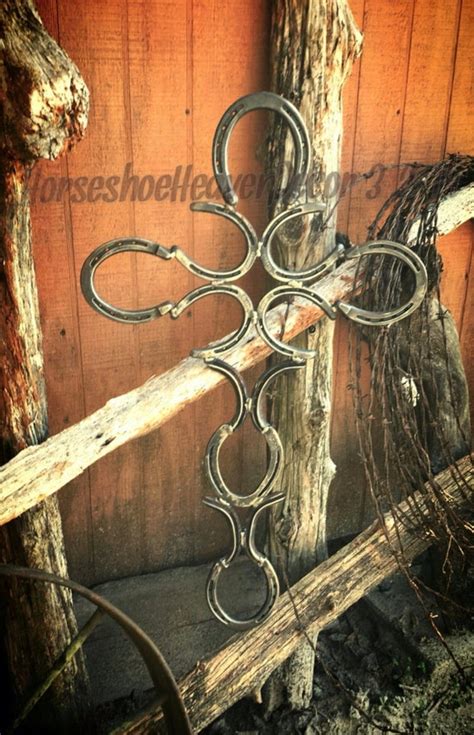 Rustic Horseshoe Cross Western Home Decor By Kadyskustomkrafts