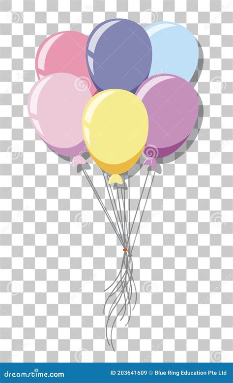 Pastel Balloons Isolated On Transparent Background Stock Vector