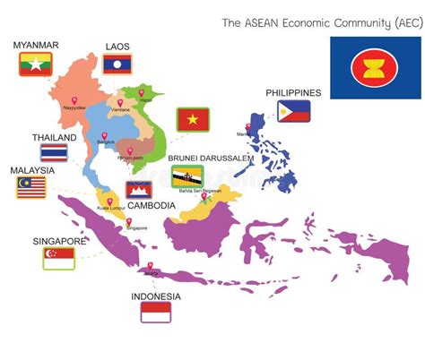 Asean Countries Map