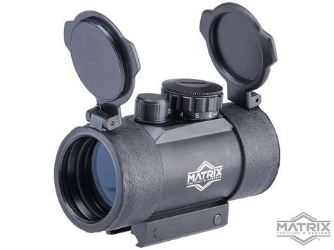 Matrix 1x40 Military Style Illuminated Red Green Dot Sight Scope W Qd Weaver Base And Flip Up